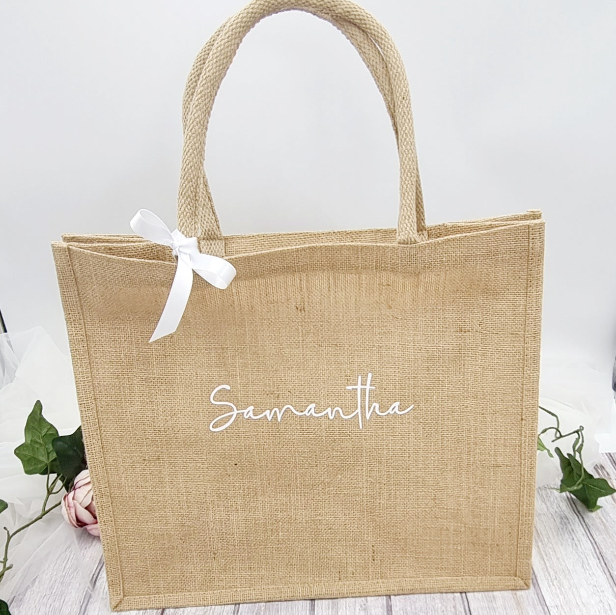 Personalised Wedding Accessories Tote Jute Bags – Hana Lee Studios