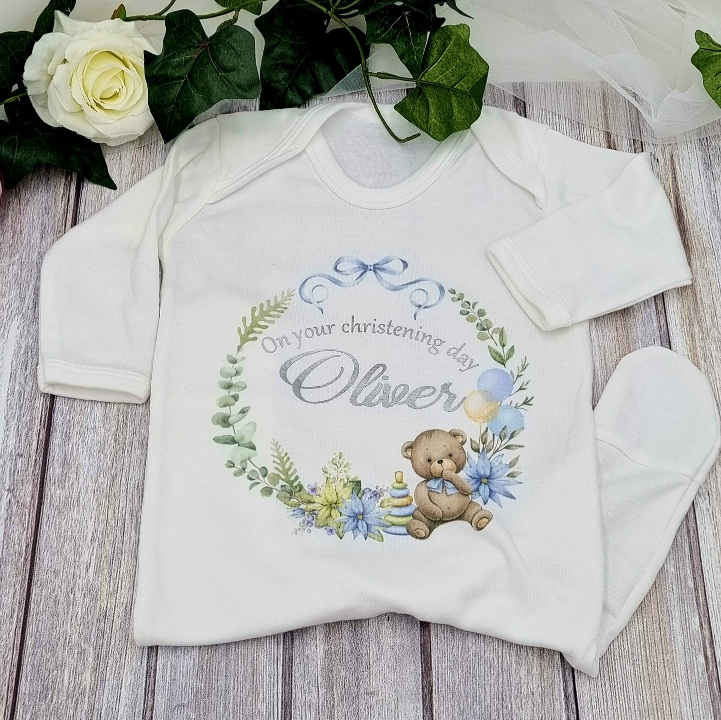 Baby wreath babygro Christening