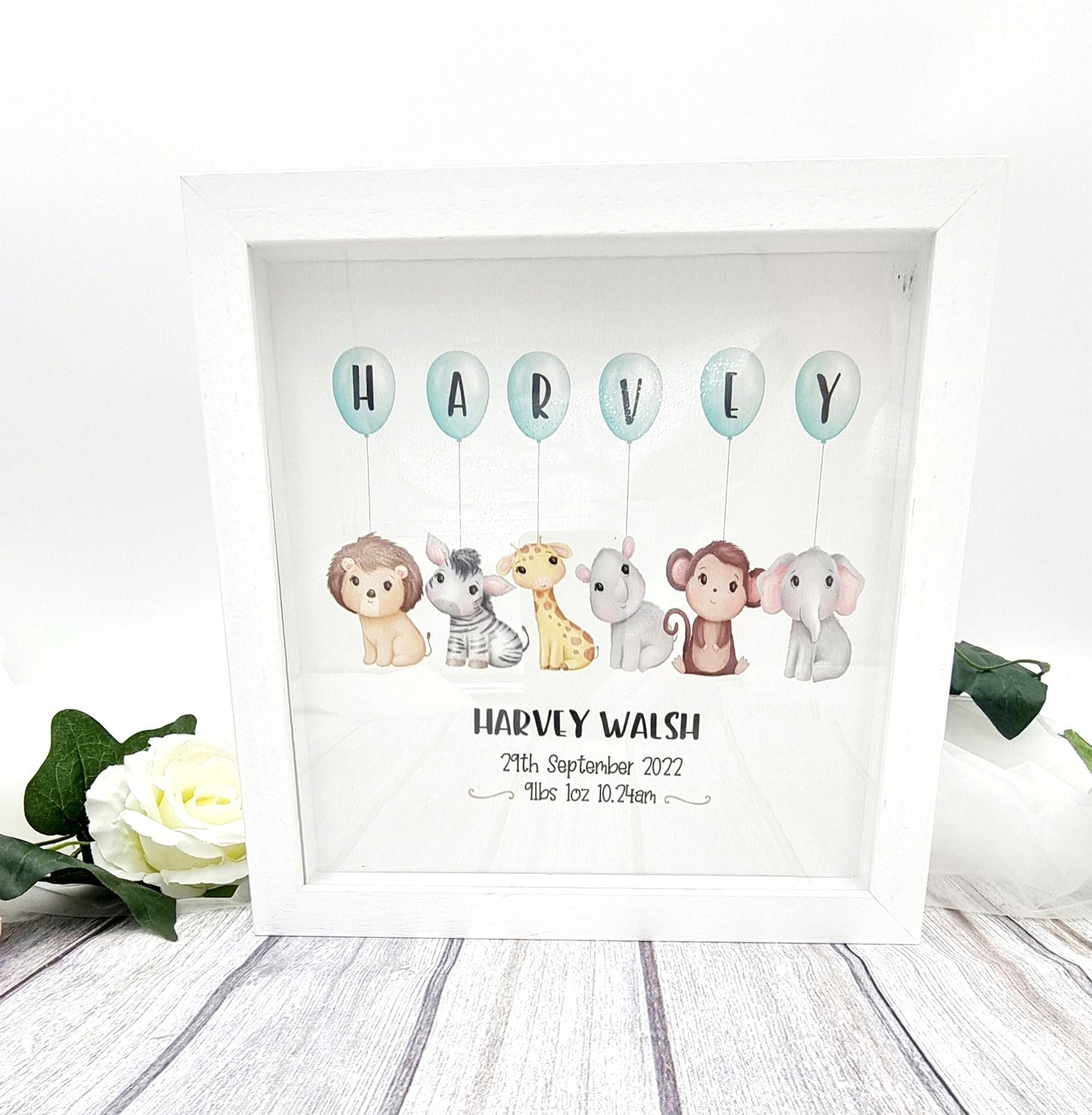 Personalised Baby Keepsake Safari Gift Frame