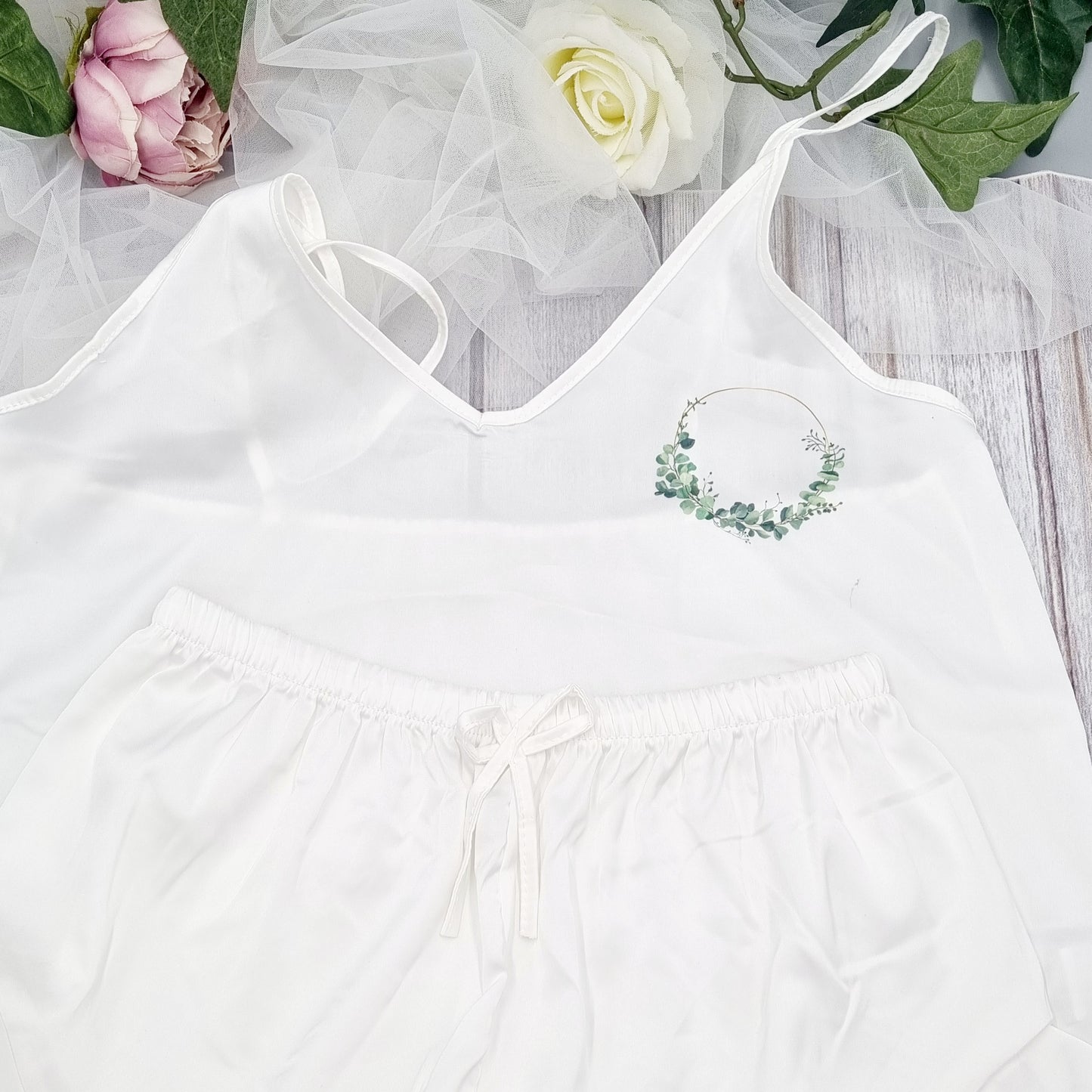 White Eucalyptus Wreath Cami Set
