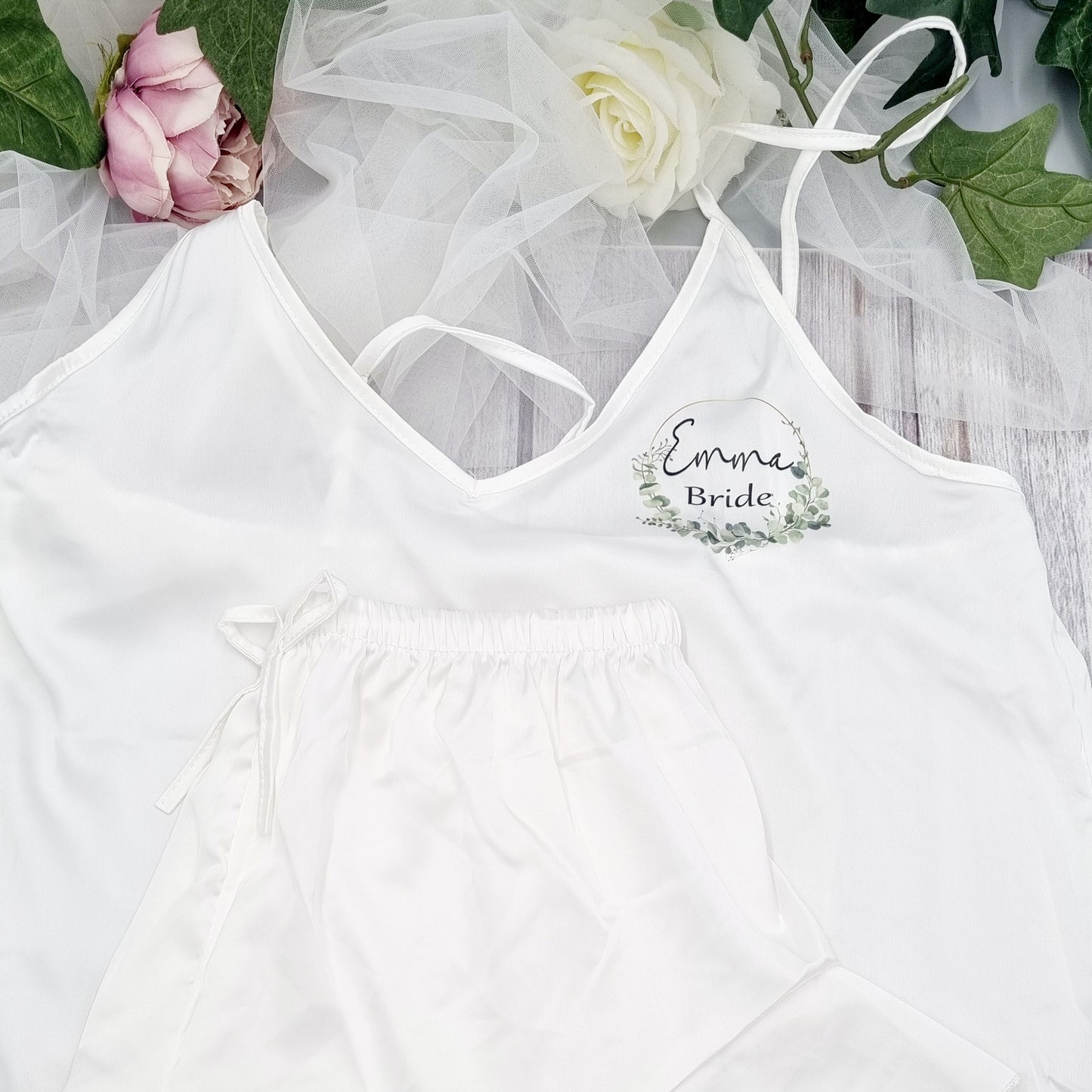 White Eucalyptus Wreath Cami Set Emma