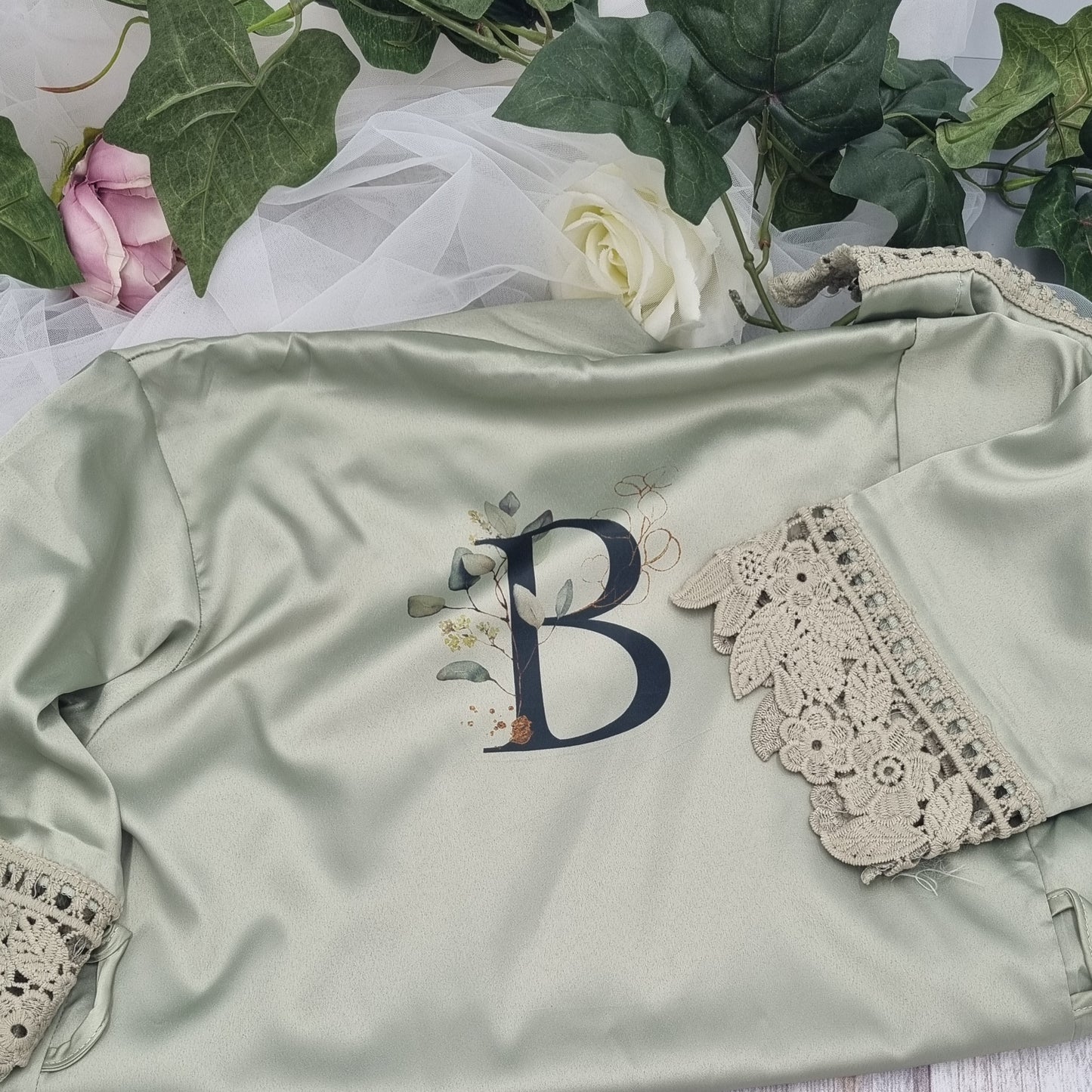 Sage Green Size 4 Robe With Letter B