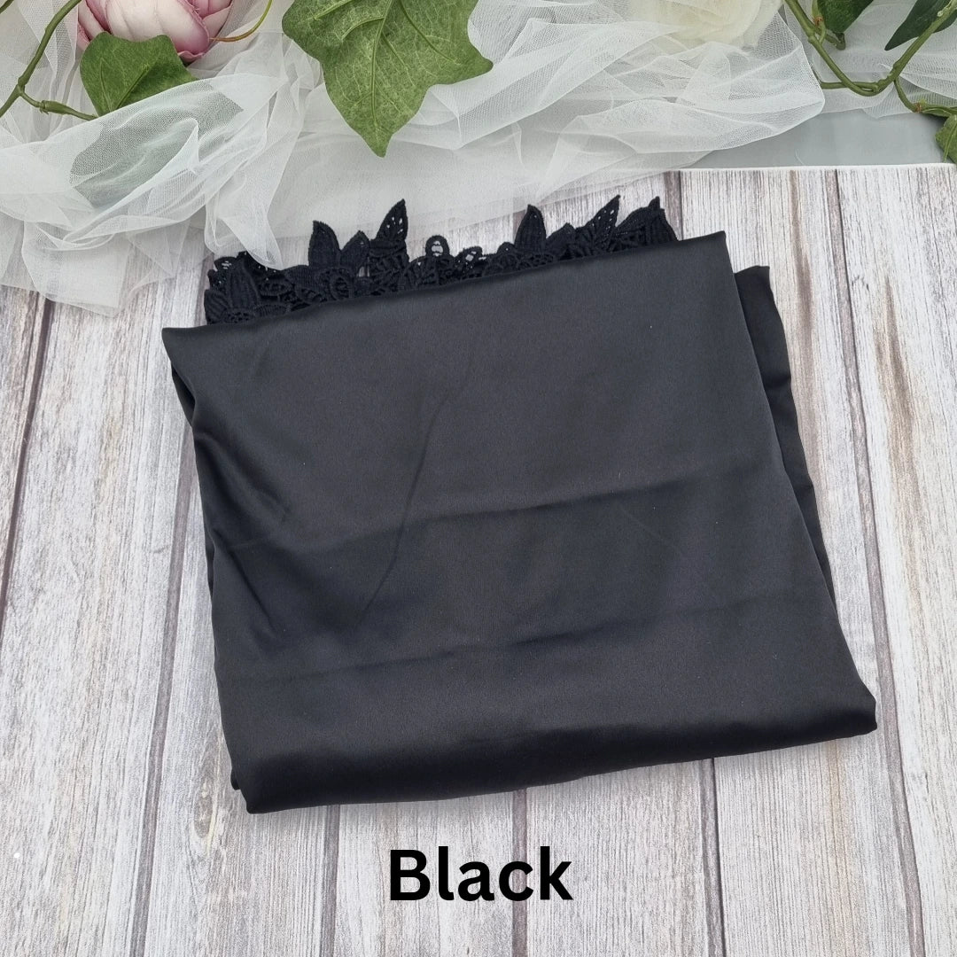 Black robe with lace detail