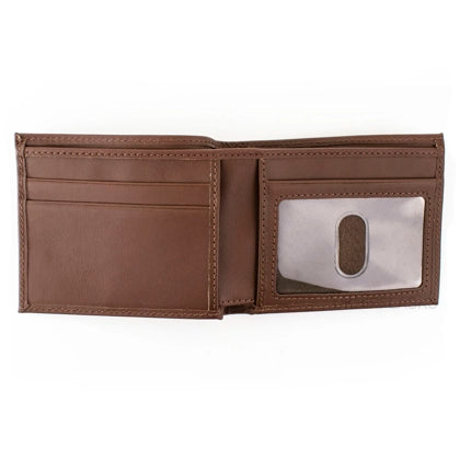 brown real leather wallet open with card slots wedding gift for groom groomsmen Ireland