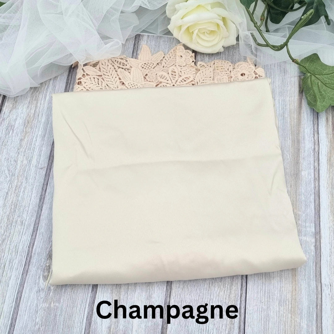 Champagne robe with lace detail