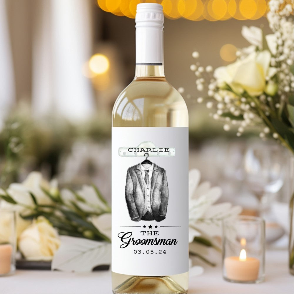 Personalised Wine Bottle Labels for Grooms