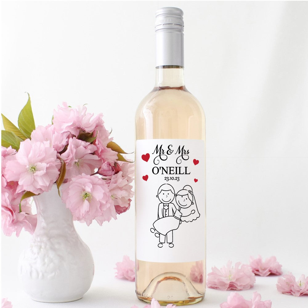 Personalised Wine Bottle Labels for Weddings