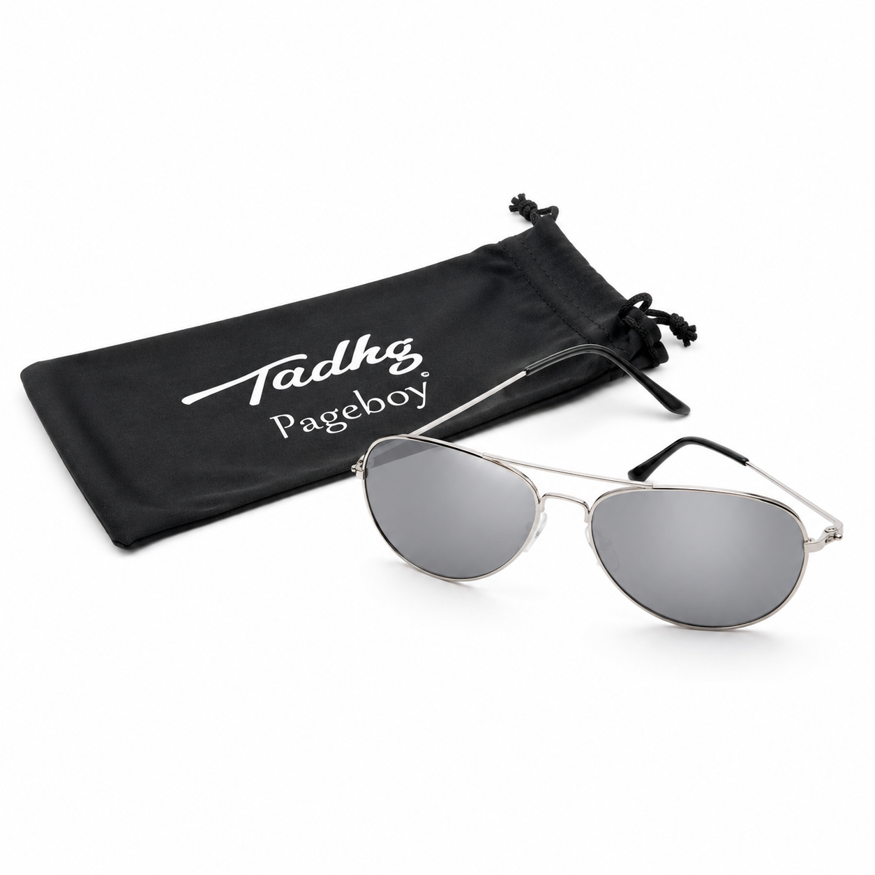 Pageboy sunglasses and black case personalised with name and pageboy