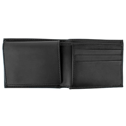 black real leather wallet open with card slots wedding gift for groom groomsmen Ireland