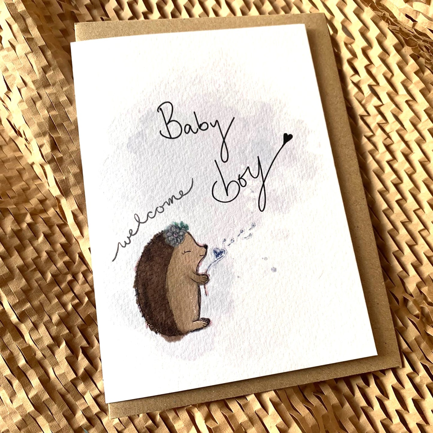 Hand Made Baby Boy Love Greeting Card