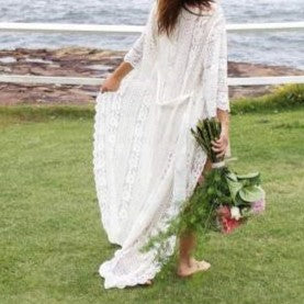 Full length Lace bridal Robe