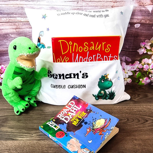 Personalised Dino Land Children's Cuddle Cushion