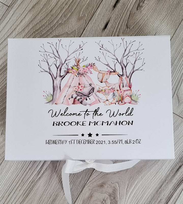 Woodland Animals Baby Keepsake Box