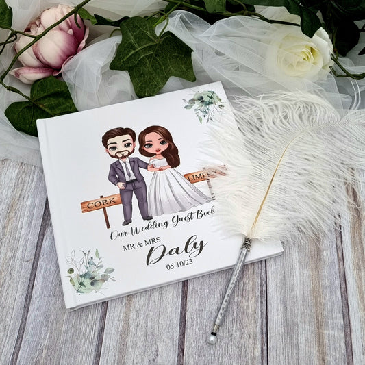 Irish Personalised Wedding Guest Book – Custom Couple Design | Printed in Ireland