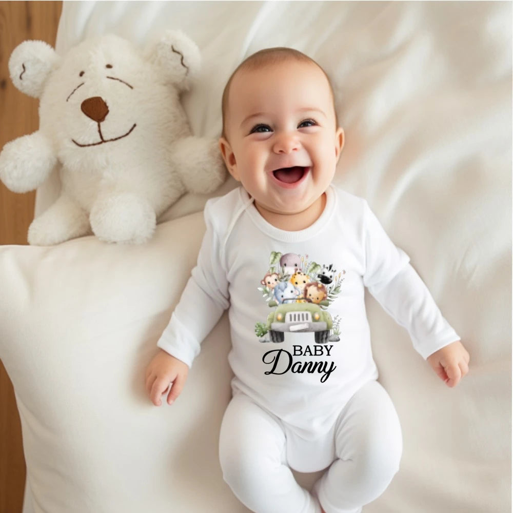 Personalised Animal Safari Babygro