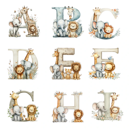 Options for animal letters A - I