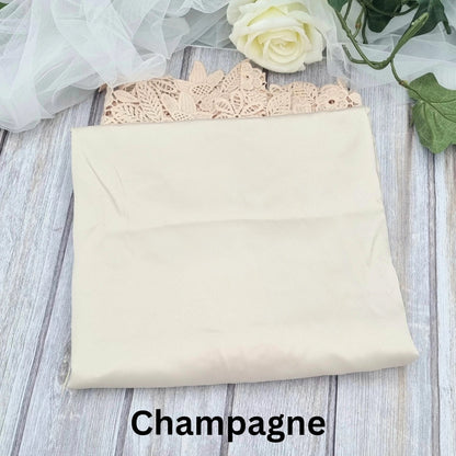 Champagne robe with lace detail 