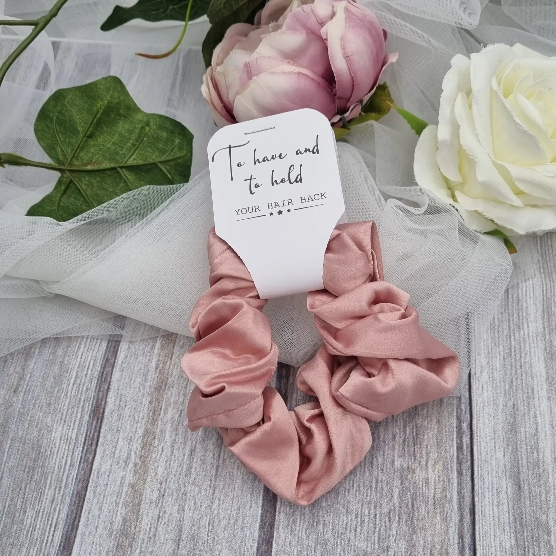 Dusty Rose Pink Bridesmaid Scrunchie