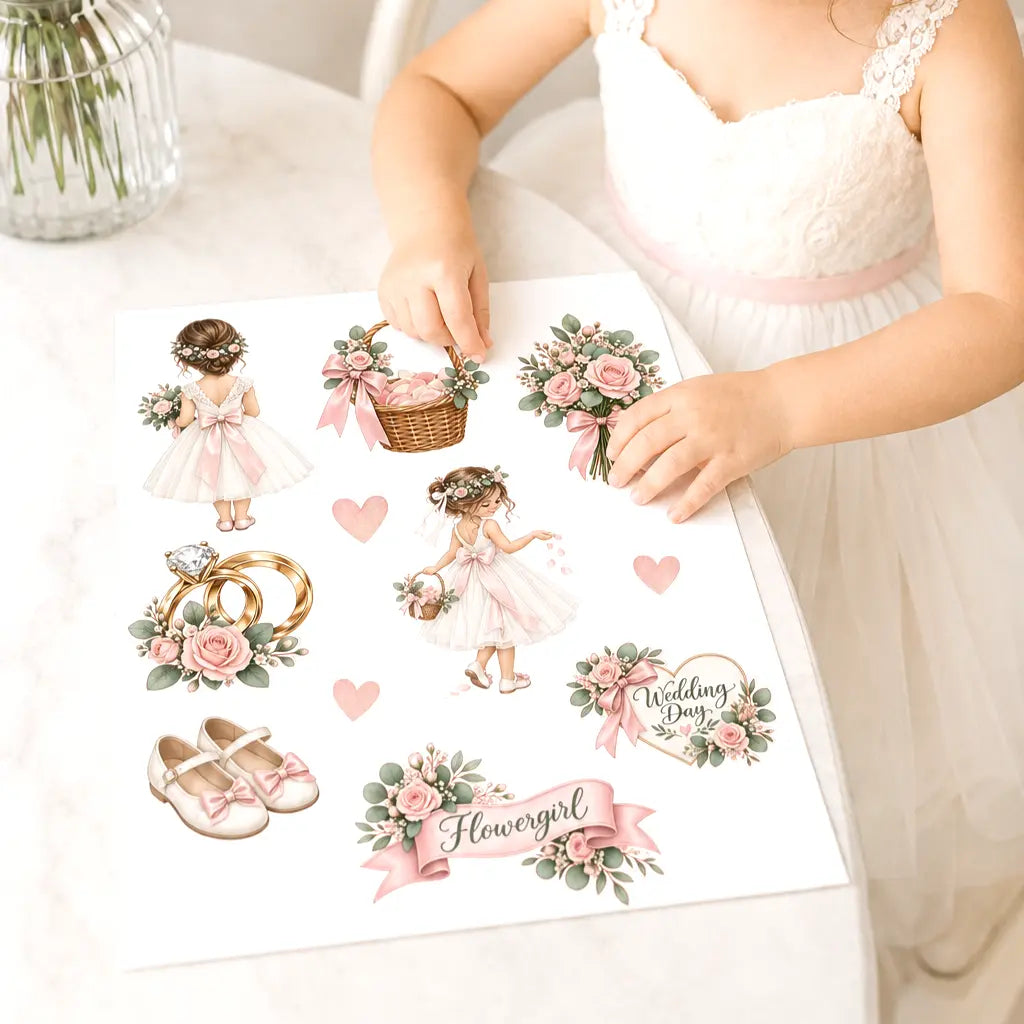 Flower Girl Sticker Sheet – Wedding Activity Stickers