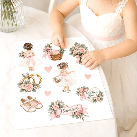 Flower Girl Sticker Sheet – Wedding Activity Stickers