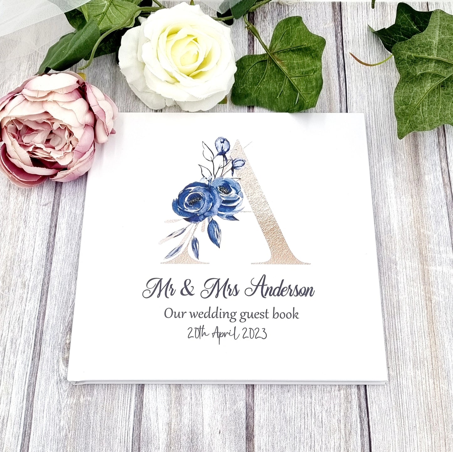 Wedding Guest Book & Sign Bundle - Navy Gold Design