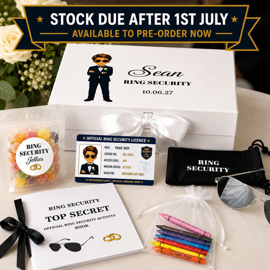 Personalised Ring Security Gift Set for Page Boys – Wedding Day Keepsake Box