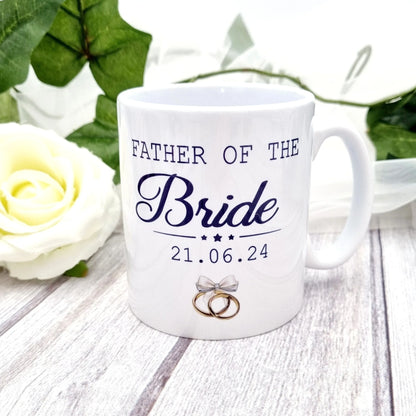 personalised father of the bride mug with wedding date gift for dad wedding morning ireland