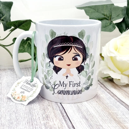 Personalised First Communion mug for boy or girl with name and date