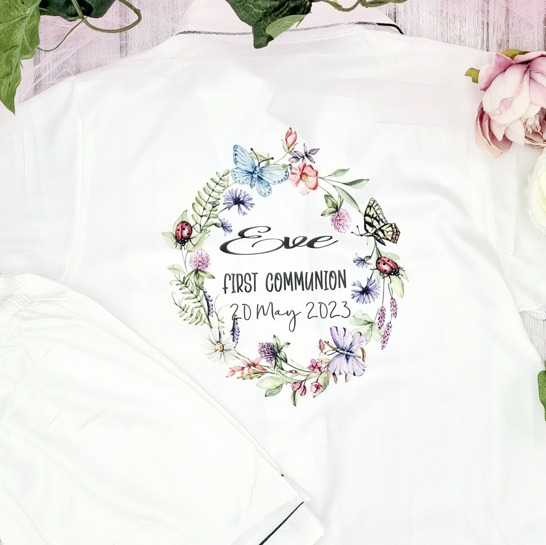 Personalised First Communion pyjamas with name and date printed