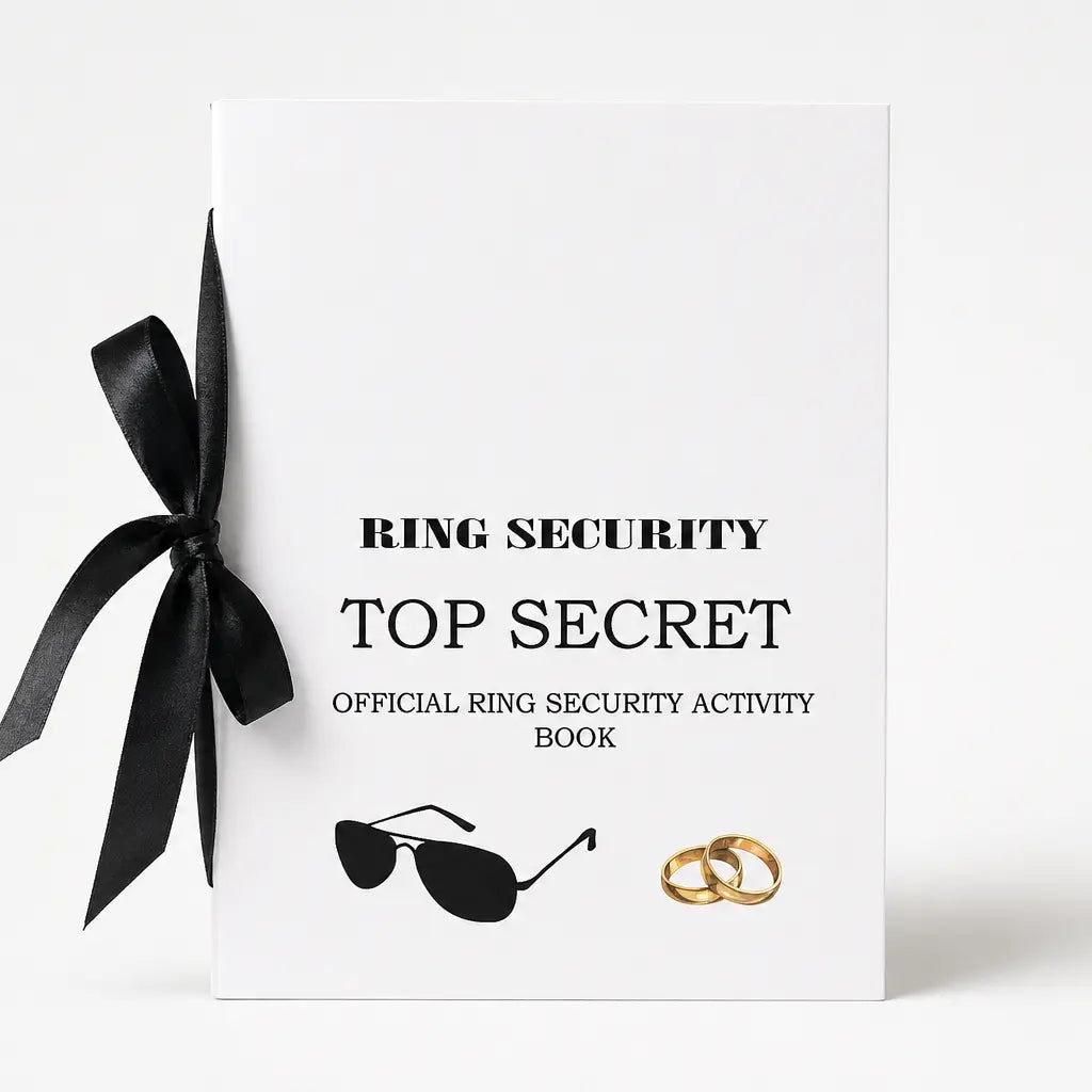 Ring security activity book for page boys featuring wedding-themed colouring and activities