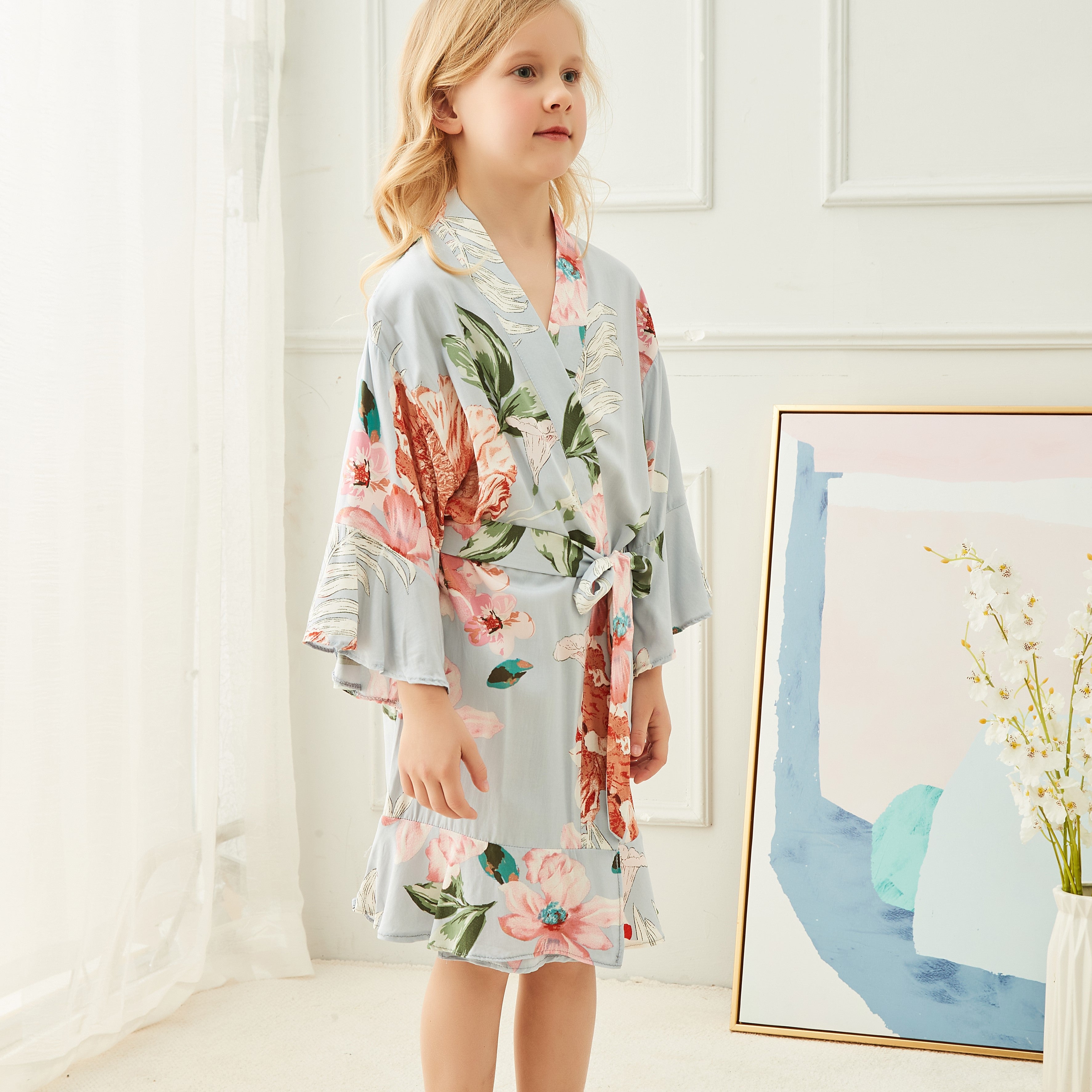 Cute Patterned Robe Floral Pattern Kids Robes – Carol | Claire - HanaLee Studios