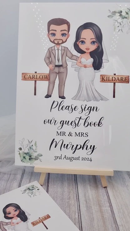 Irish Personalised Wedding Guest Book – Custom Couple Design | Printed in Ireland