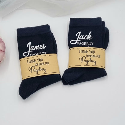 Personalised Page Boy Wedding Socks – Special Walk Gift