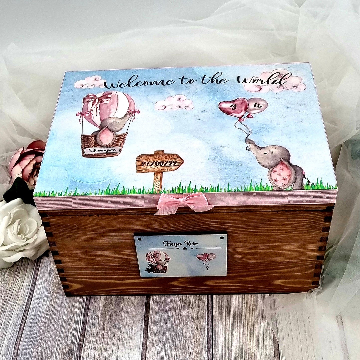 Personalised Baby Elephant Keepsake Box