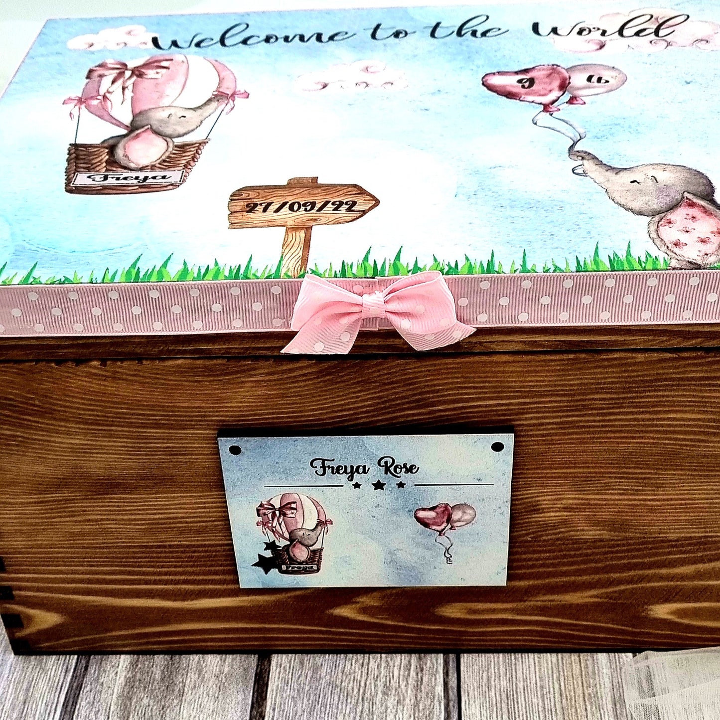Personalised Baby Elephant Keepsake Box