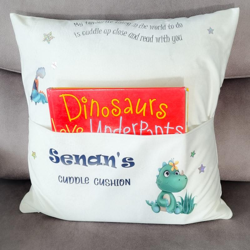 Personalised Dino Land Children's Cuddle Cushion