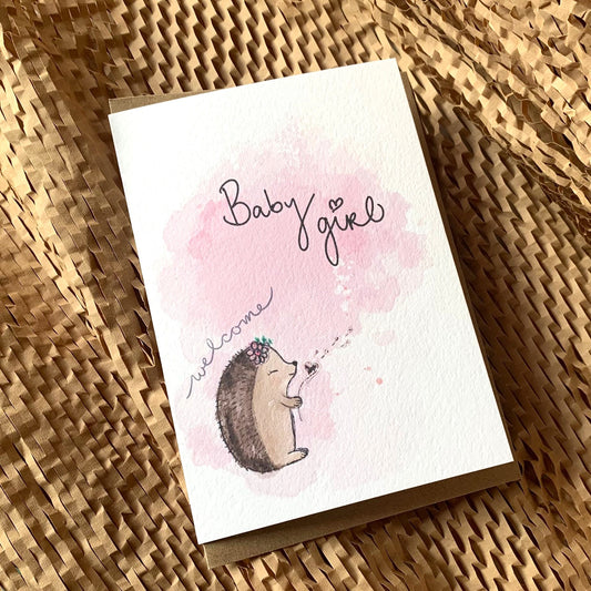 Hand Made Baby Girl Love Greeting Card