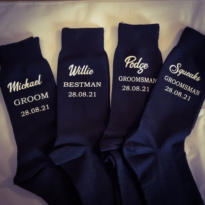In case of cold feet personalised socks for your groom and groom party