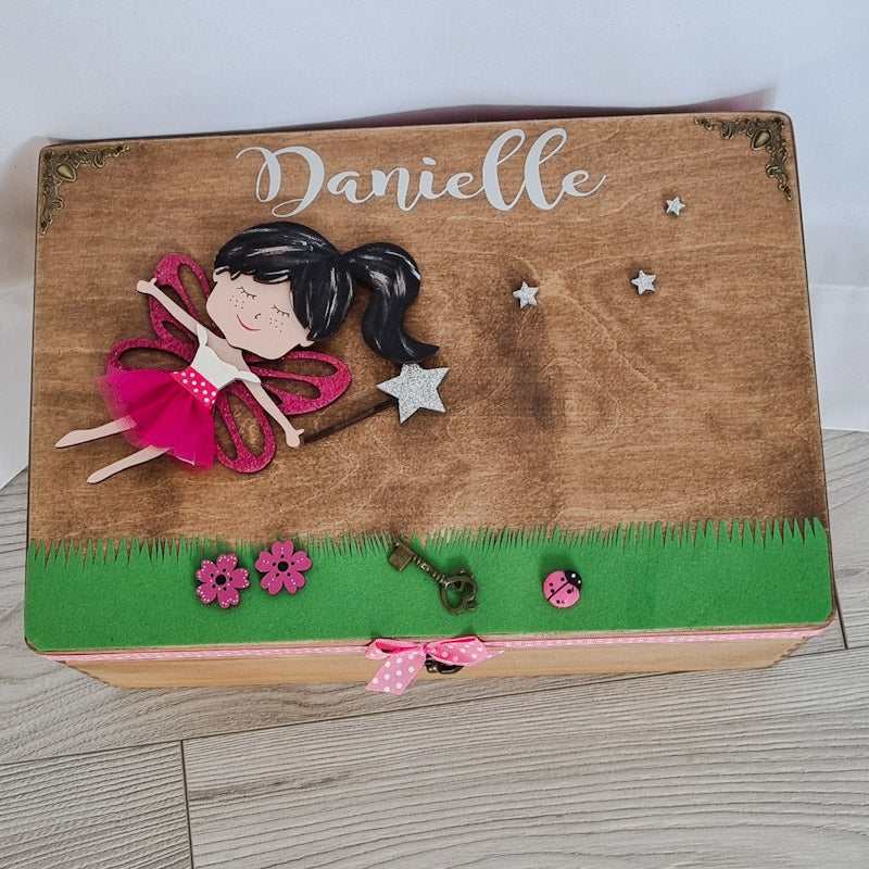 Wooden Fairy keepsake box - Danielle
