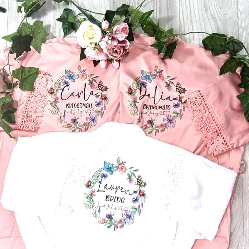 Dusty rose robes personalised with name and titles