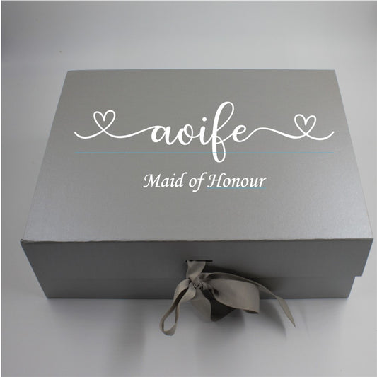 Large Silver Personalised Gift Box