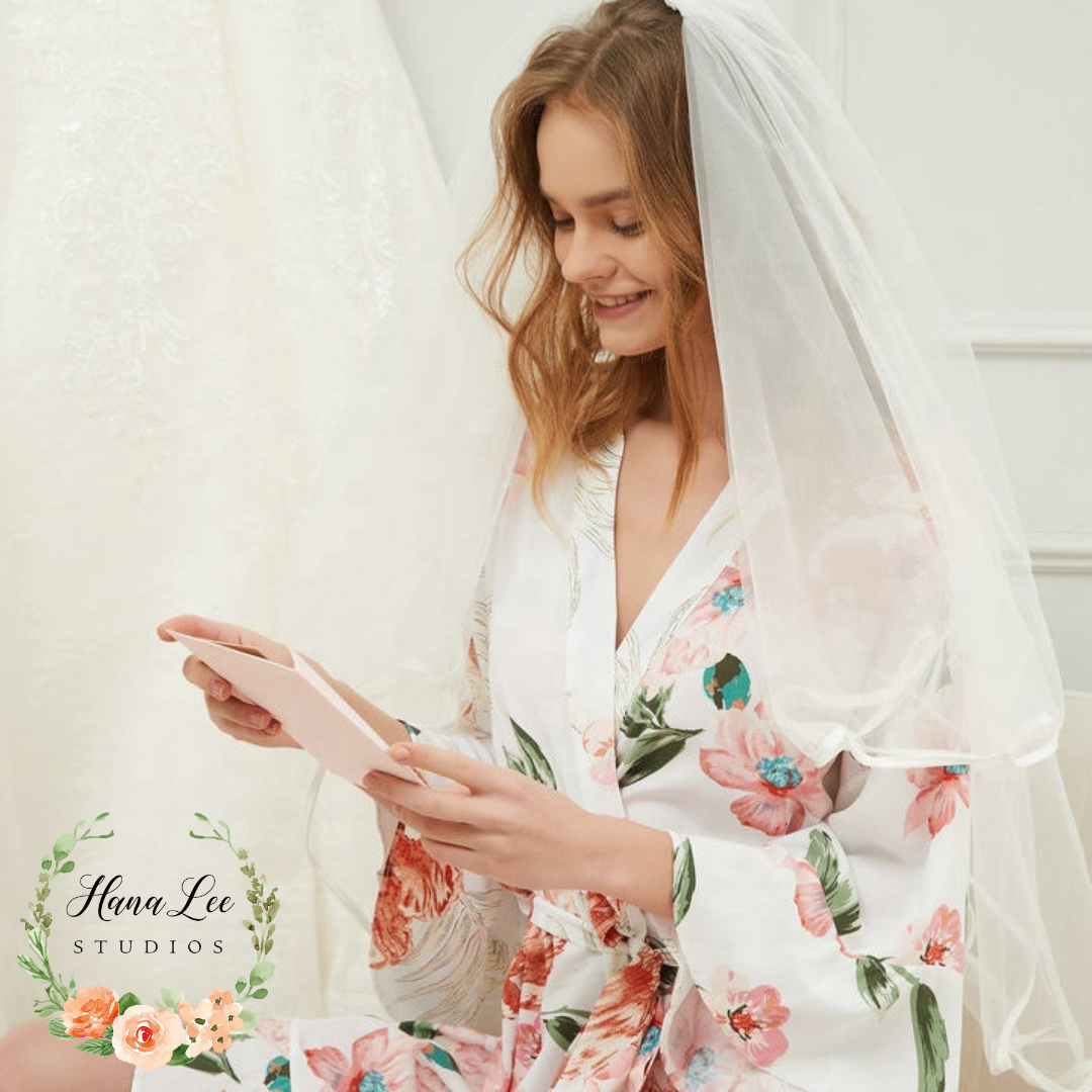 Personalised Floral Bridal Robes Hana Lee Studios